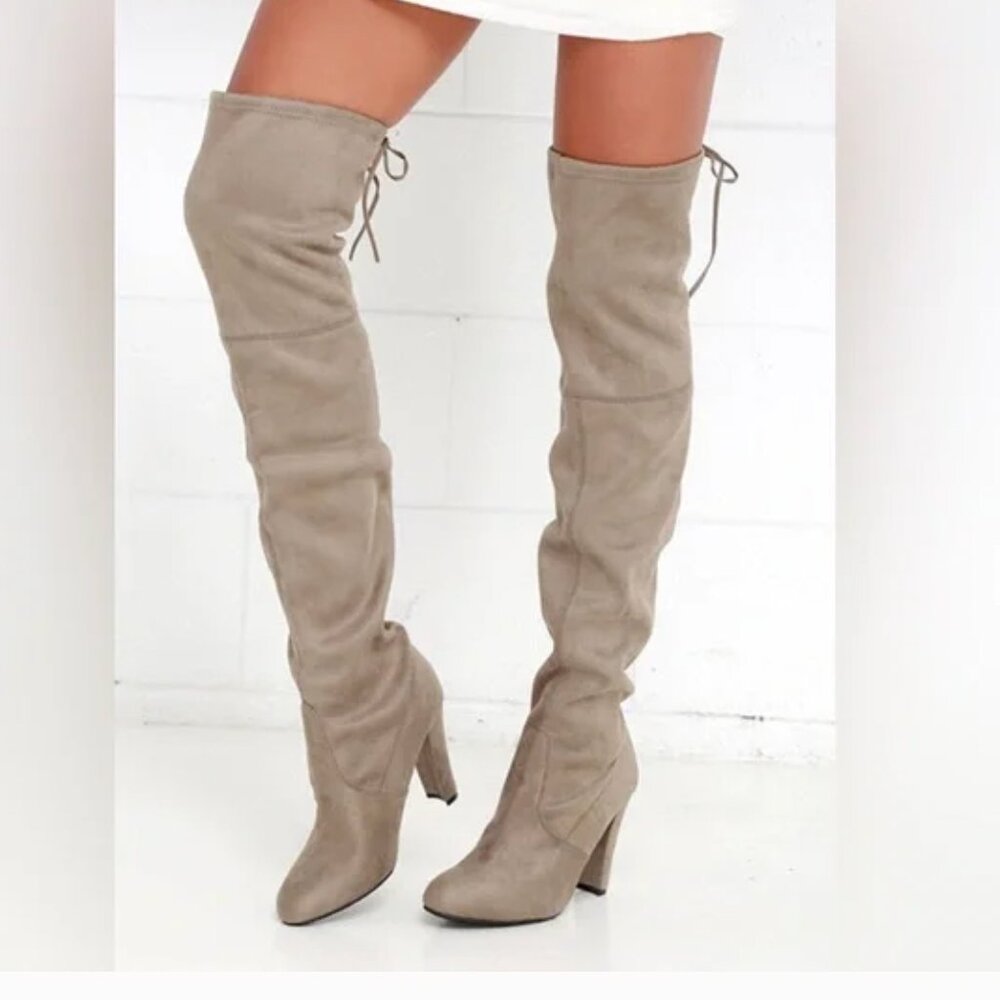 Steve Madden Gorgeous Taupe Over The Knee Boots Size: 8